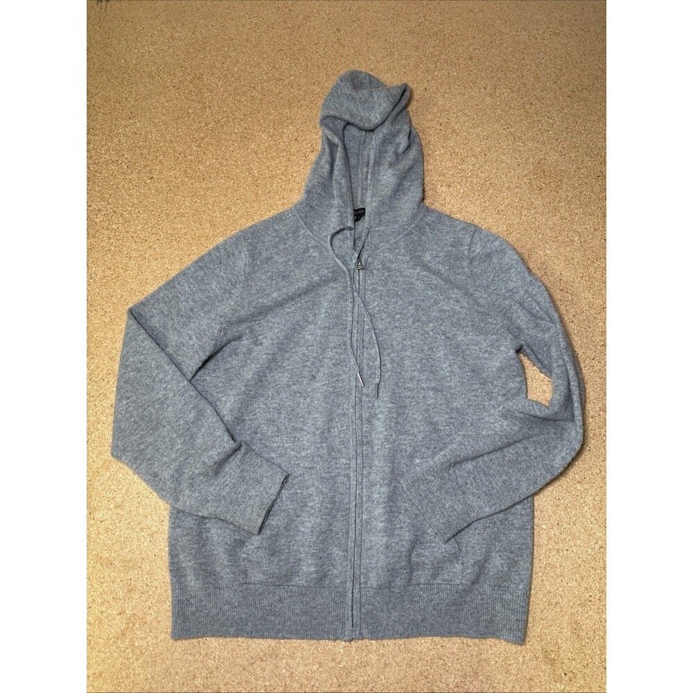 Quince Men Mongolian Cashmere Full-Zip Hoodie Size L
